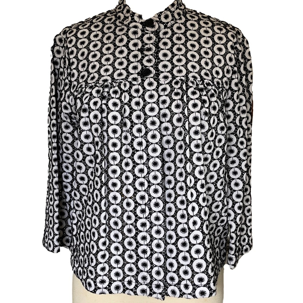 Jones New York Black & White Floral Eyelet Lace Blazer Jacket